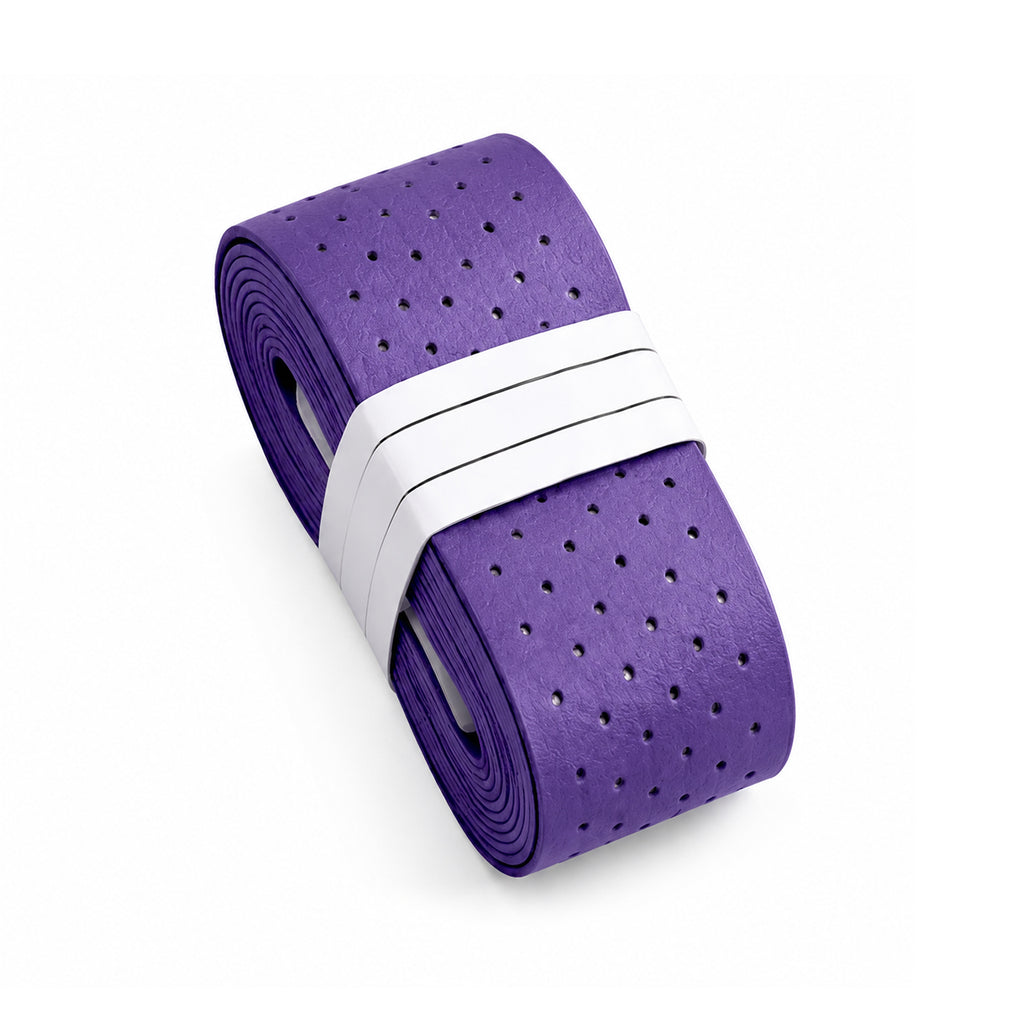 Purple R1 overgrip roll with rows of perforations.