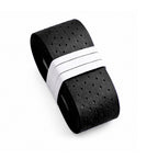 Black R1 overgrip roll showing its perforated surface.