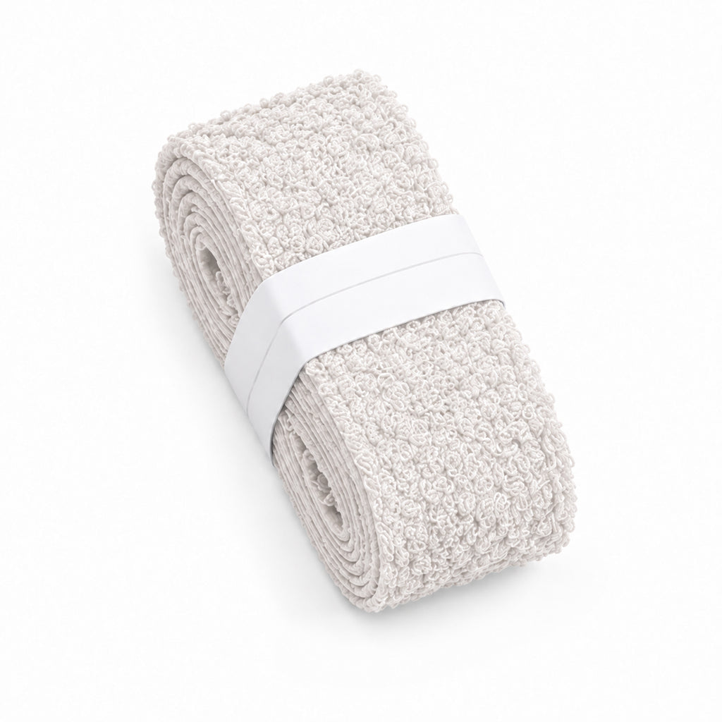 White T1 cotton towel overgrip roll showing its looped surface.
